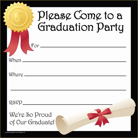 printable preschool graduation invitation templates images