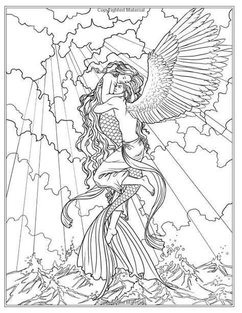 mermaid adult coloring pages  getdrawings