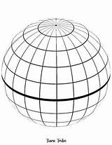 Latitude Grids Angles Equator Meridians sketch template