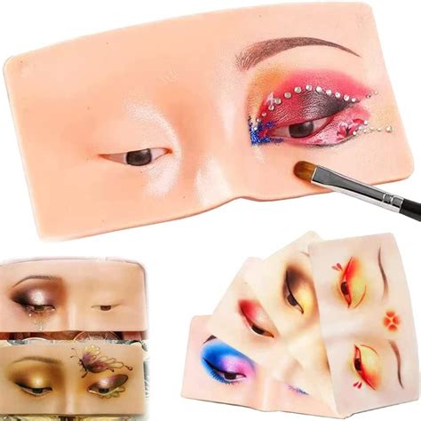 buy  perfect aid  makeup practice face board silicone makeup