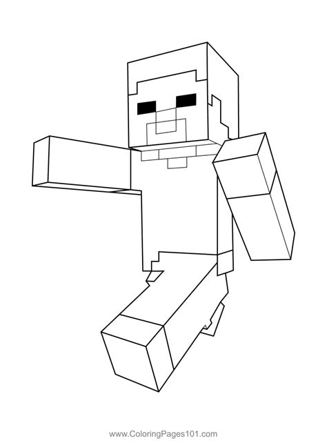 minecraft steve coloring pages getcoloringpages  steve coloring
