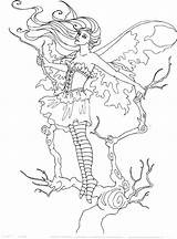 Coloring Pages Fairy Amy Brown Elf Colouring Strange Adult Magic Fantasy Elves Faries Fae Printable Wings Mystical Myth Mythical Legend sketch template