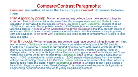 write compare contrast paragraph images   finder