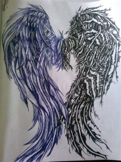 Angel Wing And Fallen Angel Wing Angel Wings Tattoo