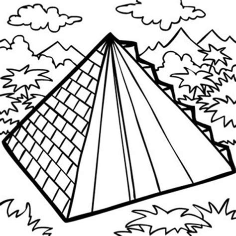 mexican pyramid building coloring page coloring sky