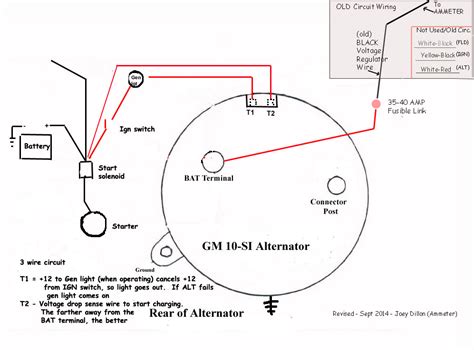 delco alternator wiring diagram  gauge