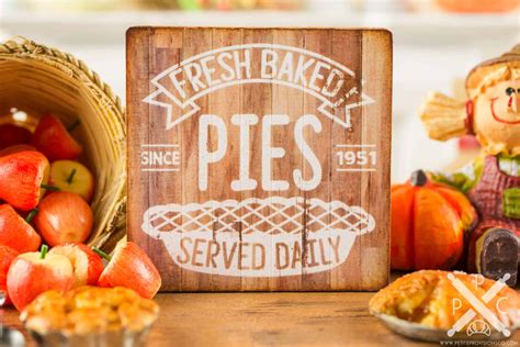 dollhouse miniature fresh baked pies sign  scale handmade