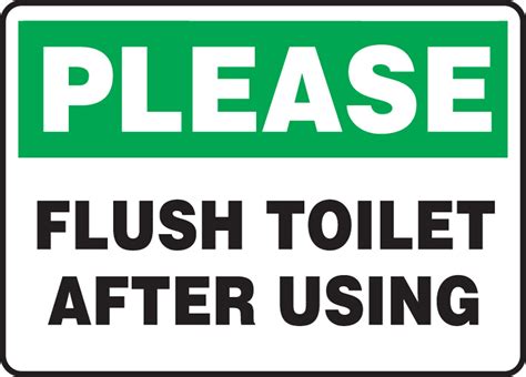 flush toilet   housekeeping safety sign mhsk