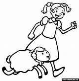 Coloring Pages Lamb Mary Had Little Thecolor sketch template