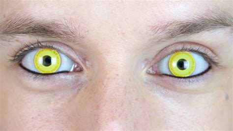 bright yellow contact lenses roly youtube