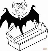Dracula Coffin Vampire Coloring Count Clip Outlined Clipart Happy Cartoon Drawing Vector Printable Halloween Coming Illustration Bat Ghost Outline Eyes sketch template