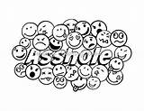 Coloring Pages Words Swear Asshole Word Sweary Etsy Book Drawings Color Books sketch template