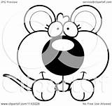 Mouse Cute Clipart Cartoon Surface Looking Over Cory Thoman Vector Outlined Coloring Illustration Clip Royalty Blue Clipartof sketch template