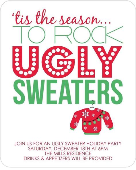 items similar to ugly sweater party invitations set of 12 free shipping on etsy