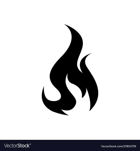 fire flame icon black isolated  white royalty  vector
