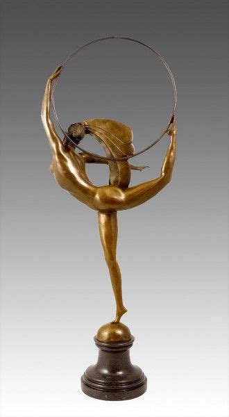 Art Deco Bronze Dancer With Ring On Marblebase Artist