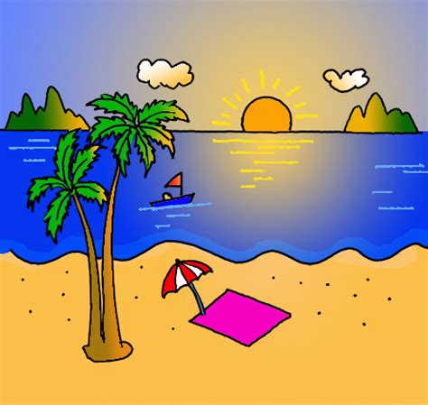 draw  beach scene step  step easy drawing guides drawing