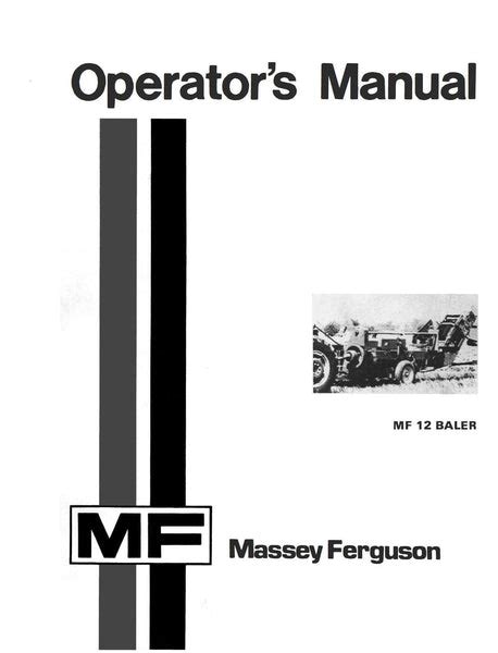 massey ferguson mf  baler operators manual