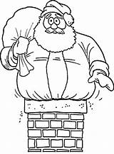 Christmas Coloring Santa Chimney Pages Father Stuck Drawing Chimneys Printable Print Color Getcolorings Kids Getdrawings sketch template