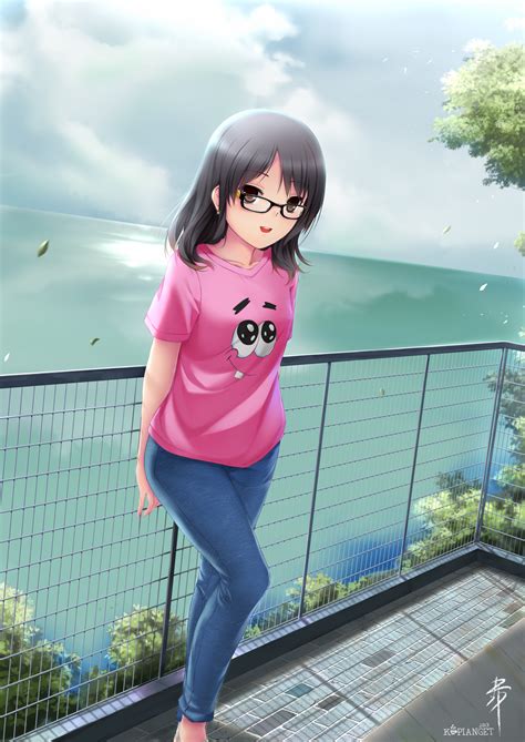 Wallpaper Cosplay Model Long Hair Anime Girls Glasses Jeans