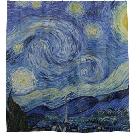 Vintage Van Gogh Starry Night Shower Curtain