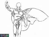 Punch Man Pages Coloring Sketch Deviantart sketch template