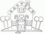 Coloring Gingerbread House Pages Printable Christmas Color Kids sketch template