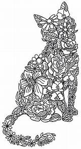Embroidery Feline Urban Floral Awesome Unique Threads Designs Urbanthreads Coloring Pages sketch template