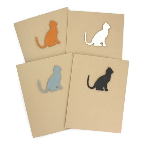 cat blank notecards pack   handmade cat greeting cards etsy