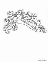 Yearbook Autograph Doodles Classroomdoodles 5th Graduation sketch template