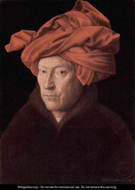 man   red turban jan van eyck wikigalleryorg  largest gallery   world