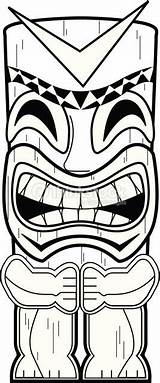 Tiki Totem Tikki Lanta Koh Luau Hawaii Hawaianos Vaiana Totems Mascara Hawaiana Poles Masque Coloriages Plage Surf Thème Maske Aloha sketch template