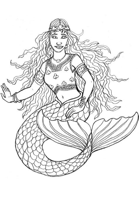 mermaid coloring pages  adults coloring pages