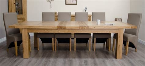 signature solid oak extra large  twin extending dining table