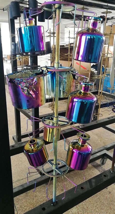 tio rainbow color pvd coating equipment tin gold plating  glassware