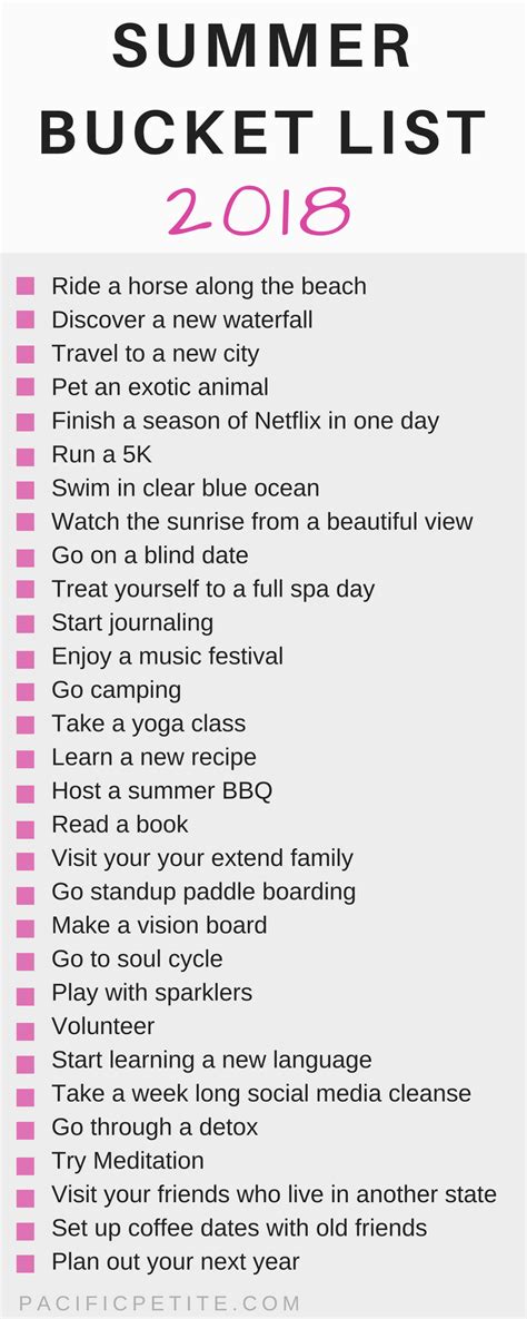 Summer Bucket List 2018 With Images Bucket List For