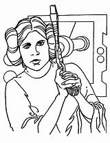 Coloring Wars Star Leia Pages Princess Printable Clip sketch template