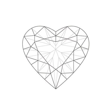 heart diamond jewel drawing crystal drawing heart drawing diamond