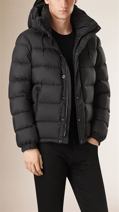 lyst burberry lightweight  filled puffer jacket  black  men