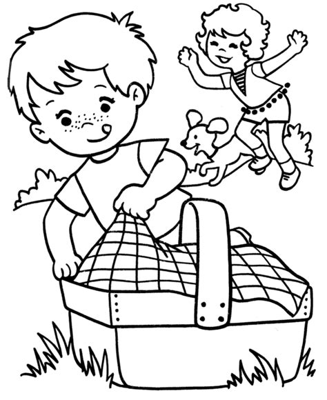 picnic coloring pages  kids enjoy coloring holiday coloring