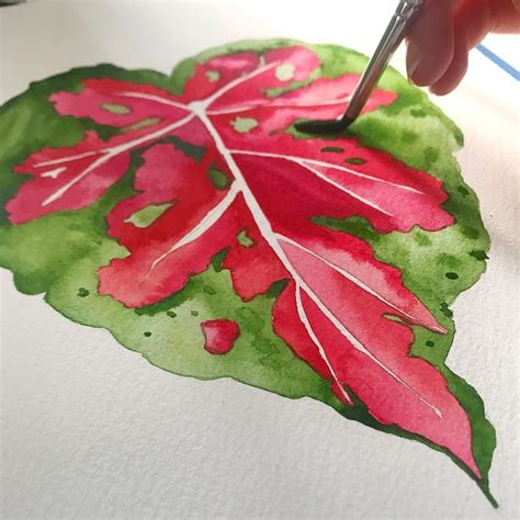 leaf watercolor  jenna rainey atmonvoirco  instagram watercolor