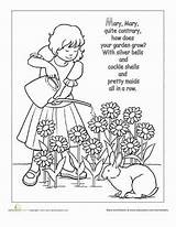 Nursery Rhyme Contrary Quite Rhymes Colouring Poems Rhythm Toddlers Rhyming Iweky sketch template