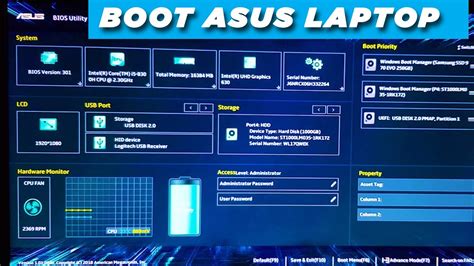 asus laptop boot menu bios settings secure boot boot  dvd