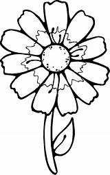 Printable Flower Coloring Clipart Sheets Drawing Spring Easy Library sketch template