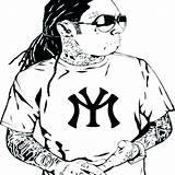 Wayne Lil Clipart Coloring Pages Drawing Money Young Am Drawings Mixtape Cartoon Datpiff Getdrawings Getcolorings Clipground Dj sketch template