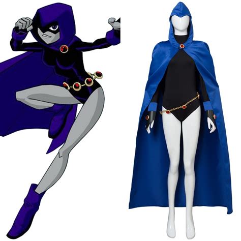 dc comics teen titans costume the raven cosplay costume full set with