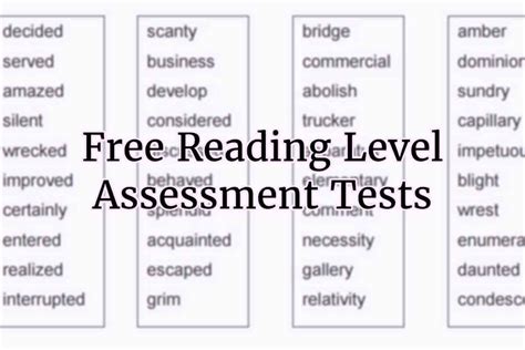 printable reading assessment test  printable
