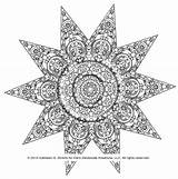 Coloring Instant Mandala Pdf Star Kaleidoscope Hand Intricate sketch template