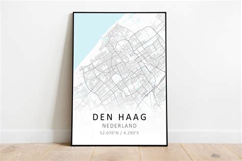 den haag city map poster minimalistic city map unique city etsy