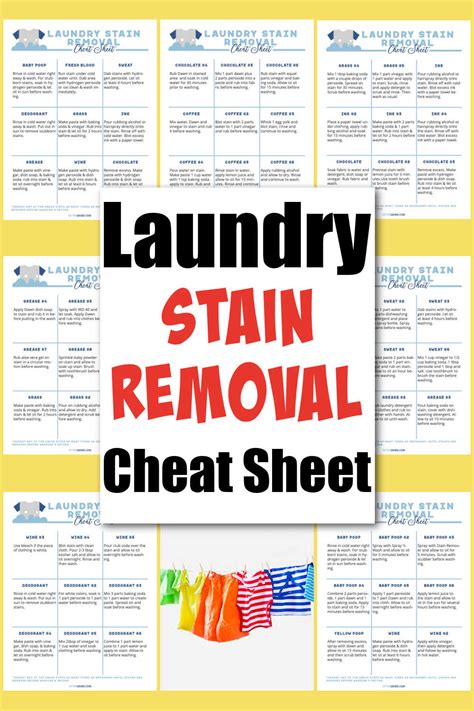 laundry cheat sheet  printable images   finder